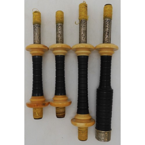 2642 - ROBERT GILLANDERS & SON FORFAR SCOTTISH HIGHLAND BAGPIPESA full set of ebonised white metal and ... 