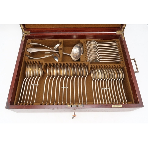 2533 - A TWO DRAWER CANTEEN OF SILVER CUTLERYby Mappin & Webb, 1930/1, in the Pembury pattern, with ivo... 