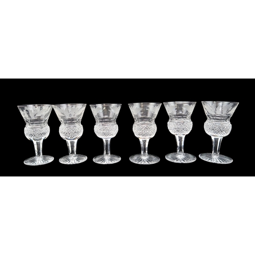 2244 - A COLLECTION OF EDINBURGH THISTLE SHAPED AND CUT GLASSES including six wine glasses, 16.5cm hig... 