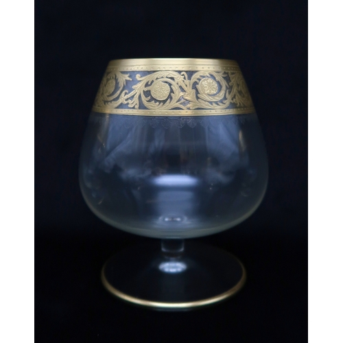 2246 - SIX ST LOUIS THISTLE GOLD BRANDY GLASSES11cm high, acid mark to bases (6)