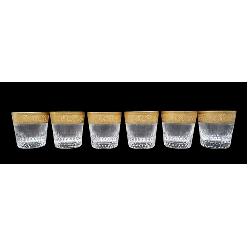 2248 - SIX ST LOUIS THISTLE GOLD WHISKY GLASSES10cm high, acid mark to bases (6)