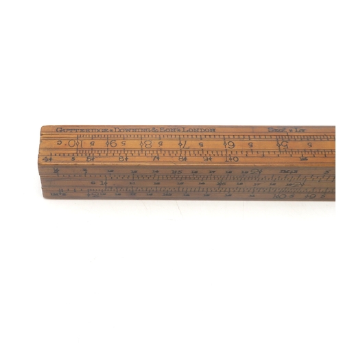 2648 - TWO UNSUAL CUSTOMS & EXCISE BOXWOOD MEASURESComprising a four-fold dip rod or cask measure by Dr... 