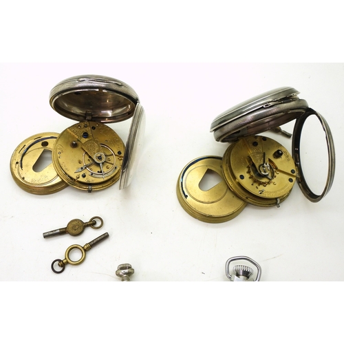 850 - Two silver pocket watches to include a 1872 London hallmarked open face with a decorative dial, an (... 