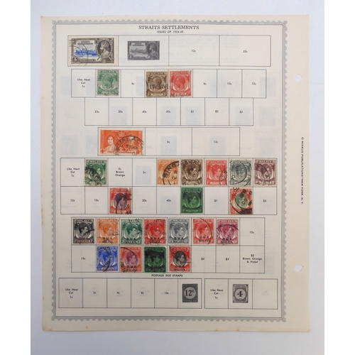 7002 - Hong Kong, Shanghai, Straits SettlementsA collection of new and used stamps on sheets to include Hon... 