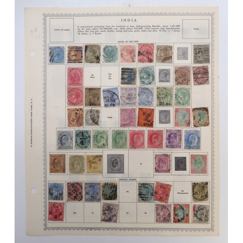 7004 - INDIA AND INDIAN STATESA collection of used stamps on sheets mostly hinged to include Victorian Indi... 