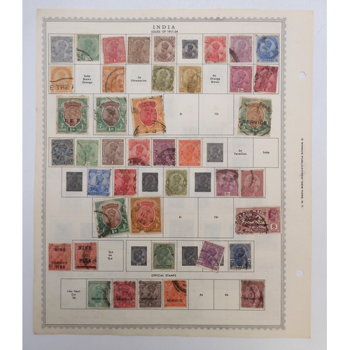 7004 - INDIA AND INDIAN STATESA collection of used stamps on sheets mostly hinged to include Victorian Indi... 