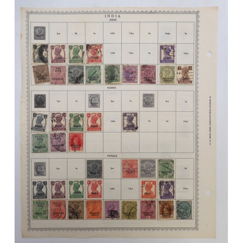 7004 - INDIA AND INDIAN STATESA collection of used stamps on sheets mostly hinged to include Victorian Indi... 