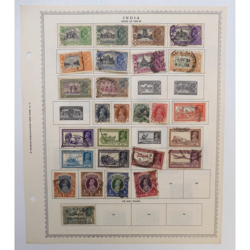 7004 - INDIA AND INDIAN STATESA collection of used stamps on sheets mostly hinged to include Victorian Indi... 