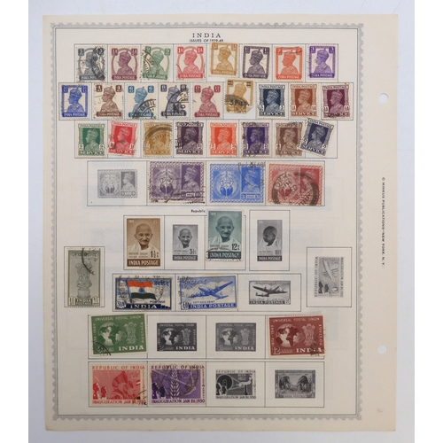 7004 - INDIA AND INDIAN STATESA collection of used stamps on sheets mostly hinged to include Victorian Indi... 