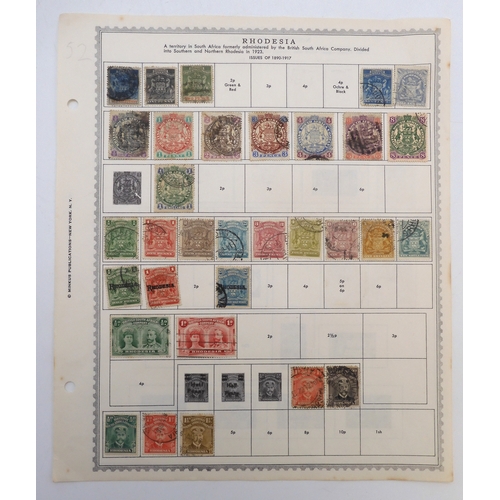 7005 - AFRICAA collection of used stamps on sheets hinged to include Lagos, Niger Coast Protectorate, Bechu... 