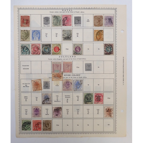 7005 - AFRICAA collection of used stamps on sheets hinged to include Lagos, Niger Coast Protectorate, Bechu... 