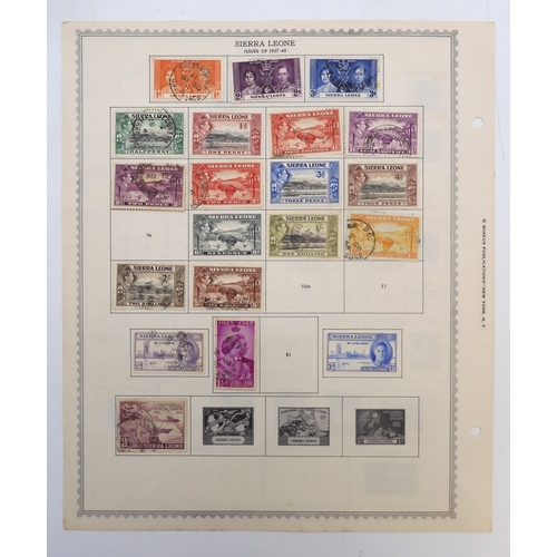 7005 - AFRICAA collection of used stamps on sheets hinged to include Lagos, Niger Coast Protectorate, Bechu... 