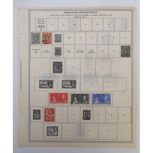 7005 - AFRICAA collection of used stamps on sheets hinged to include Lagos, Niger Coast Protectorate, Bechu... 