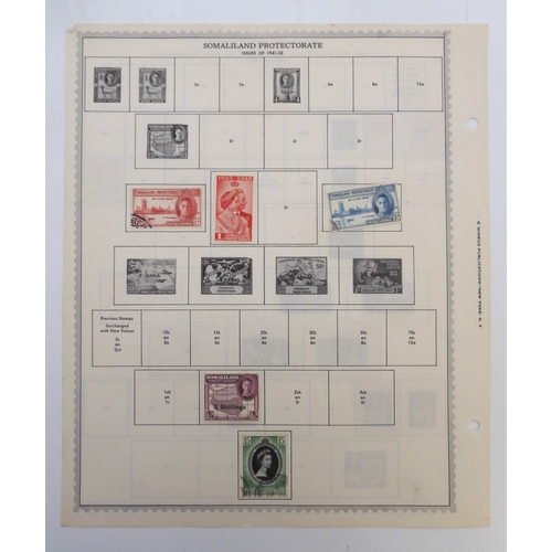 7005 - AFRICAA collection of used stamps on sheets hinged to include Lagos, Niger Coast Protectorate, Bechu... 