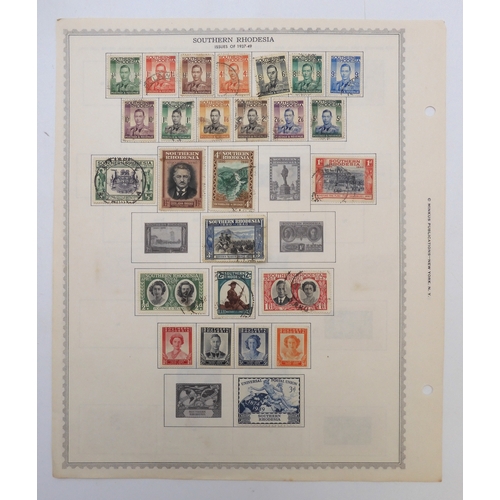 7005 - AFRICAA collection of used stamps on sheets hinged to include Lagos, Niger Coast Protectorate, Bechu... 