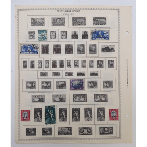 7005 - AFRICAA collection of used stamps on sheets hinged to include Lagos, Niger Coast Protectorate, Bechu... 