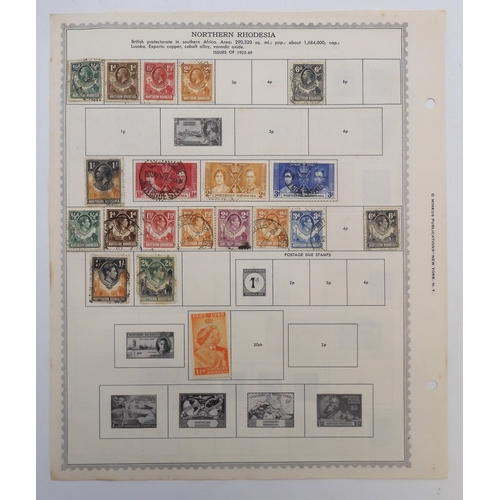 7005 - AFRICAA collection of used stamps on sheets hinged to include Lagos, Niger Coast Protectorate, Bechu... 