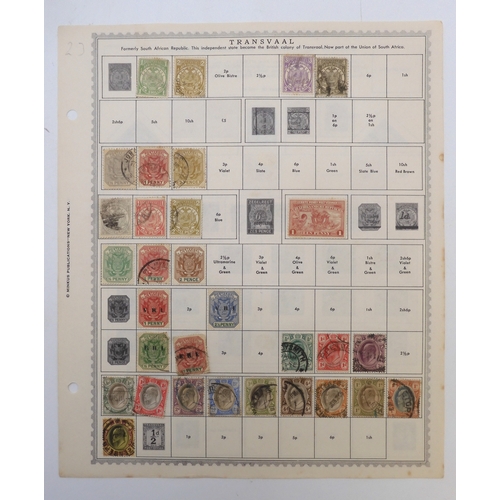 7005 - AFRICAA collection of used stamps on sheets hinged to include Lagos, Niger Coast Protectorate, Bechu... 