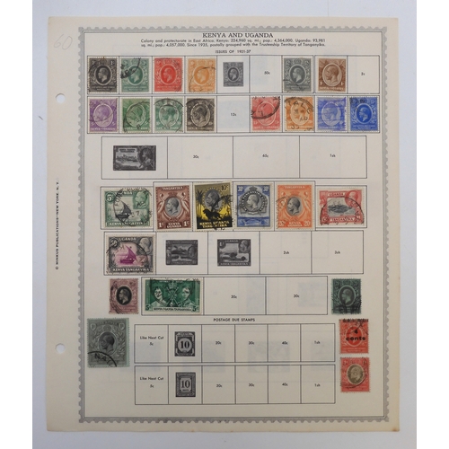 7005 - AFRICAA collection of used stamps on sheets hinged to include Lagos, Niger Coast Protectorate, Bechu... 