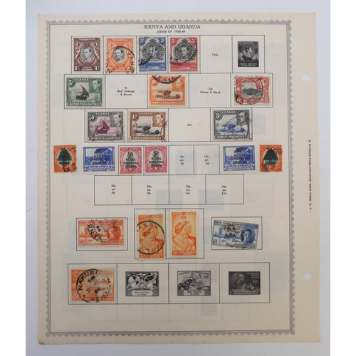 7005 - AFRICAA collection of used stamps on sheets hinged to include Lagos, Niger Coast Protectorate, Bechu... 