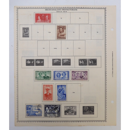 7005 - AFRICAA collection of used stamps on sheets hinged to include Lagos, Niger Coast Protectorate, Bechu... 