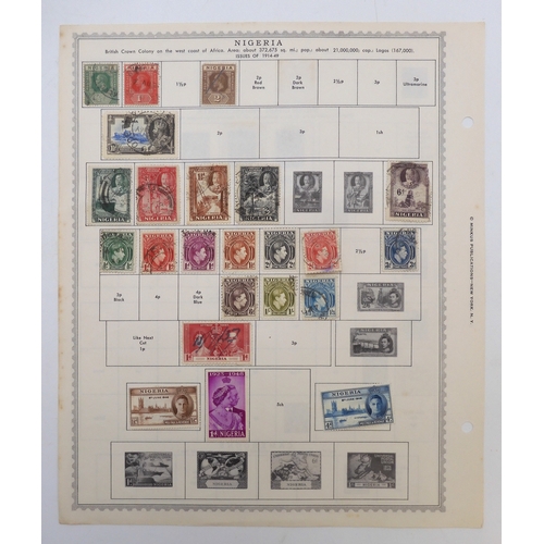 7005 - AFRICAA collection of used stamps on sheets hinged to include Lagos, Niger Coast Protectorate, Bechu... 