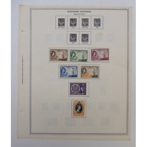 7005 - AFRICAA collection of used stamps on sheets hinged to include Lagos, Niger Coast Protectorate, Bechu... 