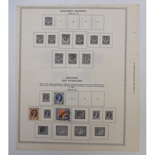 7005 - AFRICAA collection of used stamps on sheets hinged to include Lagos, Niger Coast Protectorate, Bechu... 