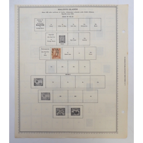 7005 - AFRICAA collection of used stamps on sheets hinged to include Lagos, Niger Coast Protectorate, Bechu... 