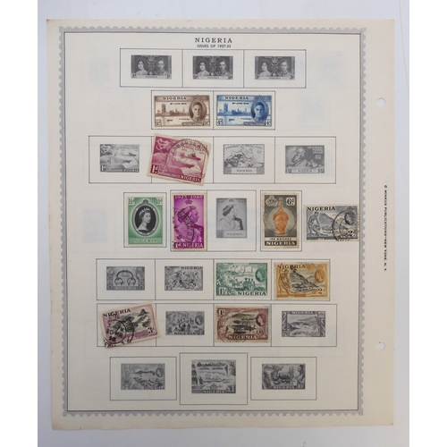 7005 - AFRICAA collection of used stamps on sheets hinged to include Lagos, Niger Coast Protectorate, Bechu... 