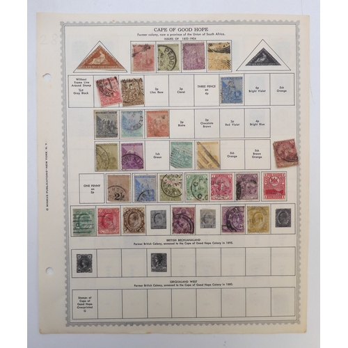 7005 - AFRICAA collection of used stamps on sheets hinged to include Lagos, Niger Coast Protectorate, Bechu... 