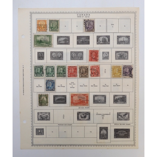 7006 - CANADA, NEWFOUNDLAND, NOVA SCOTIAA collection of used stamps on sheets hinged to include early examp... 