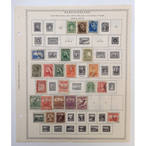 7006 - CANADA, NEWFOUNDLAND, NOVA SCOTIAA collection of used stamps on sheets hinged to include early examp... 