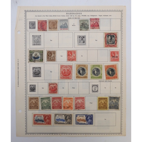 7007 - WEST INDIES AND SOUTH ATLANTICA collection of used stamps on sheets with early examples from Jamaica... 