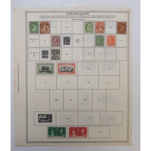 7007 - WEST INDIES AND SOUTH ATLANTICA collection of used stamps on sheets with early examples from Jamaica... 