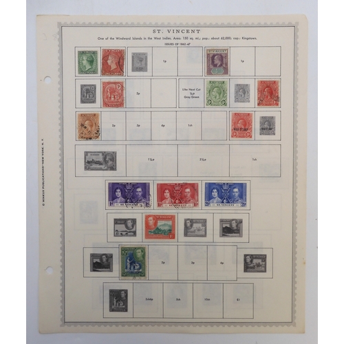 7007 - WEST INDIES AND SOUTH ATLANTICA collection of used stamps on sheets with early examples from Jamaica... 