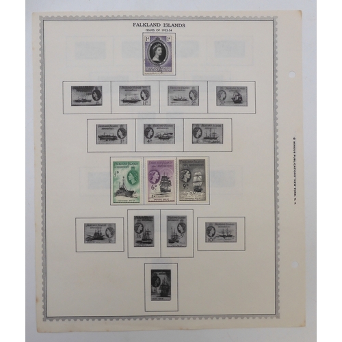 7007 - WEST INDIES AND SOUTH ATLANTICA collection of used stamps on sheets with early examples from Jamaica... 