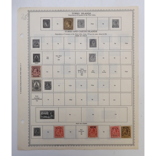 7007 - WEST INDIES AND SOUTH ATLANTICA collection of used stamps on sheets with early examples from Jamaica... 