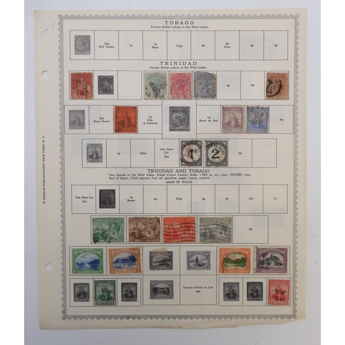 7007 - WEST INDIES AND SOUTH ATLANTICA collection of used stamps on sheets with early examples from Jamaica... 