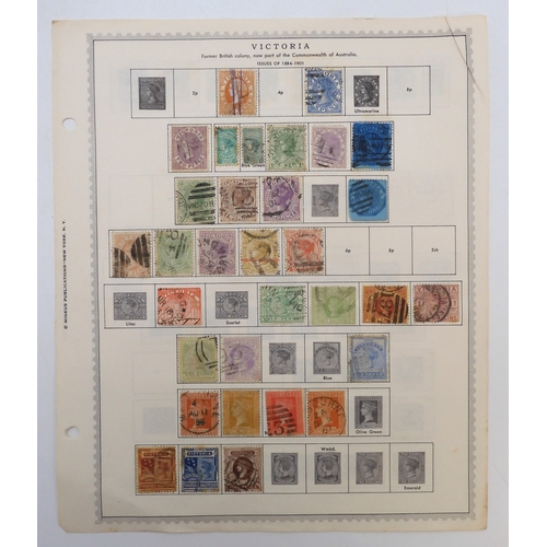 7008 - AUSTRALIA NEW ZEALAND AND FIJIA collection of used stamps on sheets hinged to include various Victor... 