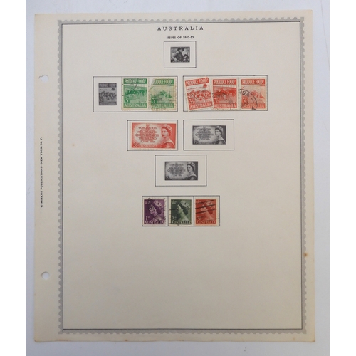 7008 - AUSTRALIA NEW ZEALAND AND FIJIA collection of used stamps on sheets hinged to include various Victor... 