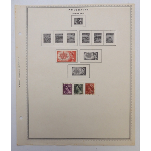 7008 - AUSTRALIA NEW ZEALAND AND FIJIA collection of used stamps on sheets hinged to include various Victor... 