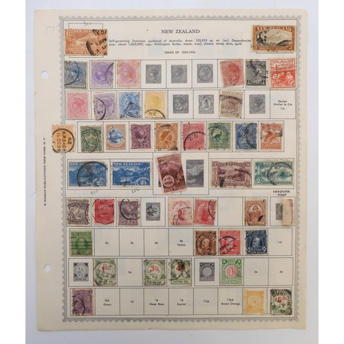 7008 - AUSTRALIA NEW ZEALAND AND FIJIA collection of used stamps on sheets hinged to include various Victor... 