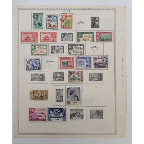 7008 - AUSTRALIA NEW ZEALAND AND FIJIA collection of used stamps on sheets hinged to include various Victor... 