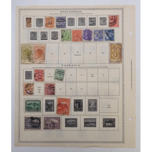 7008 - AUSTRALIA NEW ZEALAND AND FIJIA collection of used stamps on sheets hinged to include various Victor... 