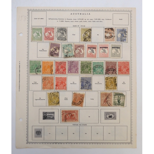 7008 - AUSTRALIA NEW ZEALAND AND FIJIA collection of used stamps on sheets hinged to include various Victor... 