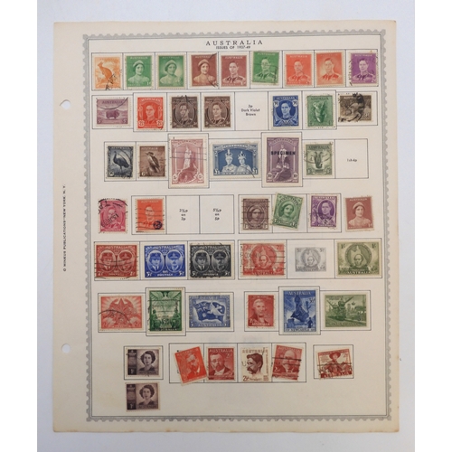 7008 - AUSTRALIA NEW ZEALAND AND FIJIA collection of used stamps on sheets hinged to include various Victor... 