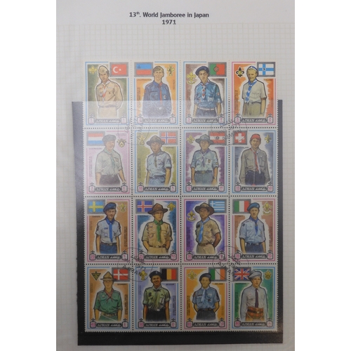 7009 - SCOUTS ON STAMPSThree albums of new and used stamps celebrating the Boy Scouts and Girl Guides mostl... 