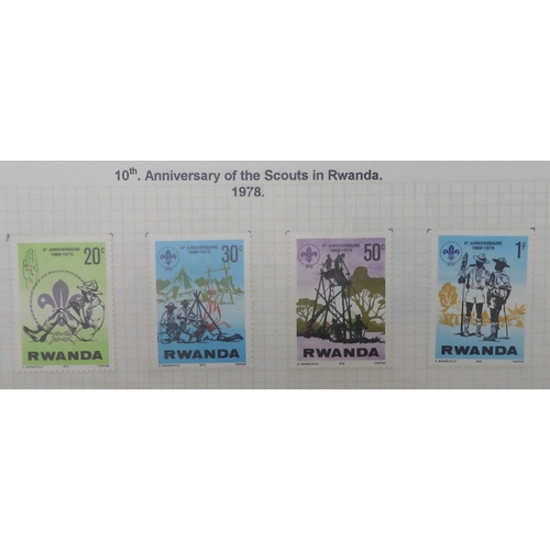 7009 - SCOUTS ON STAMPSThree albums of new and used stamps celebrating the Boy Scouts and Girl Guides mostl... 