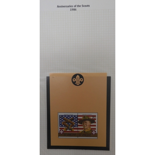 7009 - SCOUTS ON STAMPSThree albums of new and used stamps celebrating the Boy Scouts and Girl Guides mostl... 